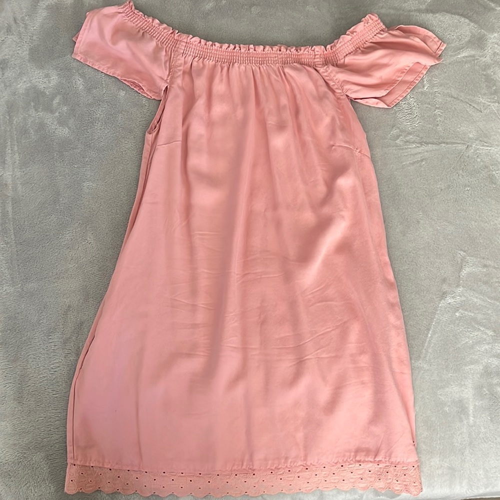 Guess Pink Off Shoulder Mini Dress